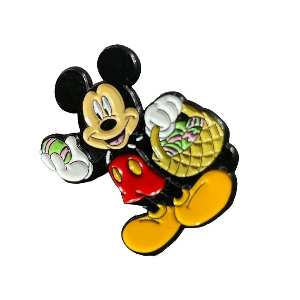 Mickey Mouse Lapel Pin Easter Egg Basket Brooch Badge Accessories Jewelry Pin